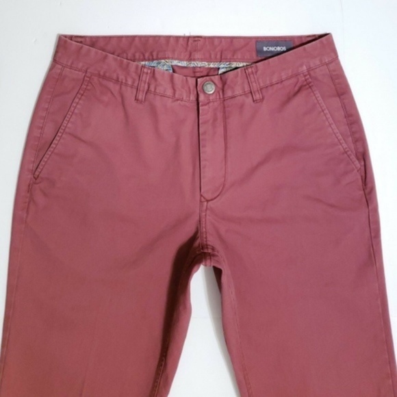 Bonobos ATHLETIC FIT Slim Red Chino Pants 32 30 - Picture 1 of 8